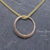 Tiny Forever - 9ct solid gold delicate pendant, hammered contemporary handmade in UK by Fiona Lewis gift girlfriend wife anniversary gift - Image 3